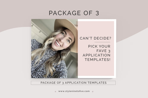 Package of 3 Application Templates