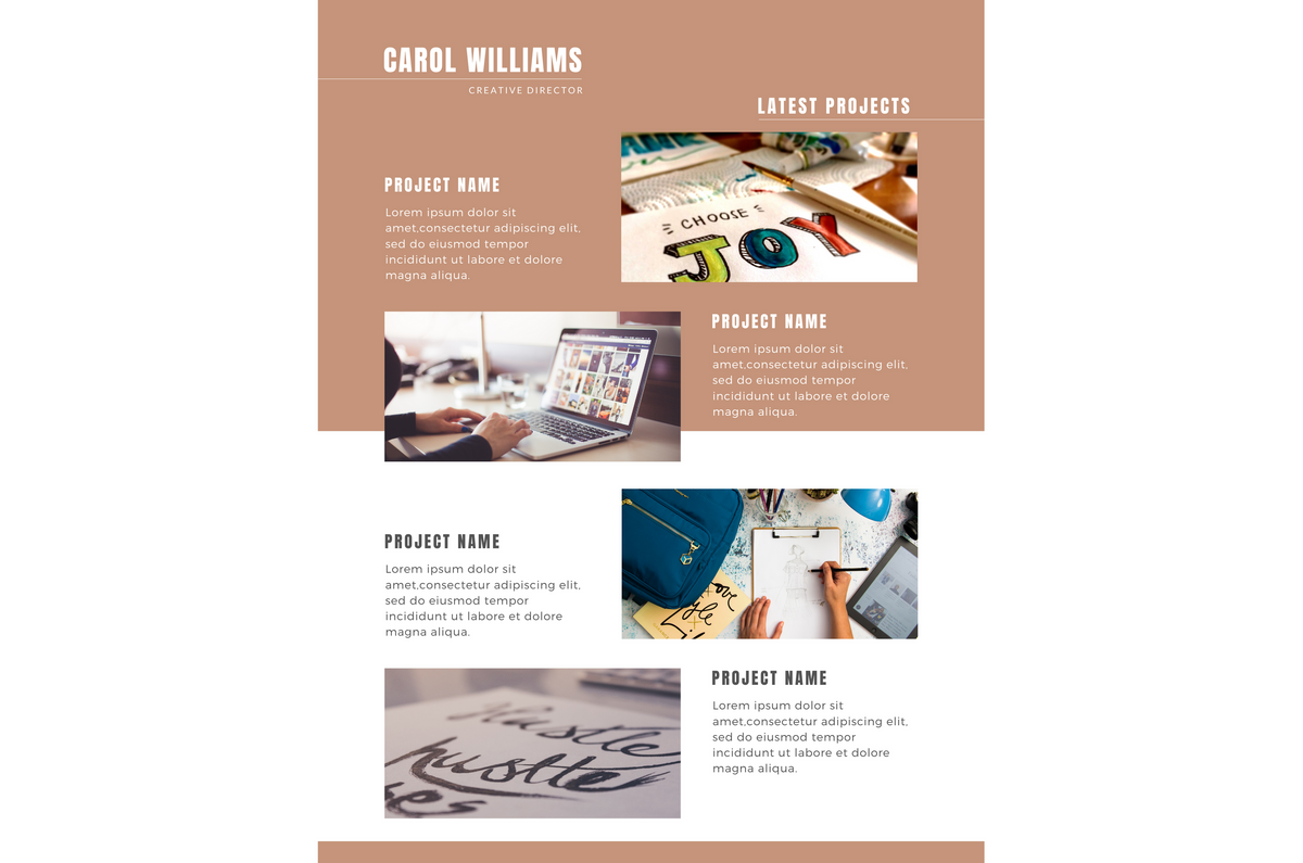 One Page Project Portfolio Example One Page Portfolio – Style Nine to Five