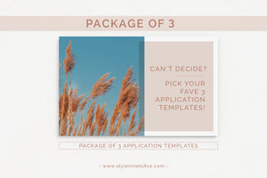 PACKAGE OF 3 Application Packages