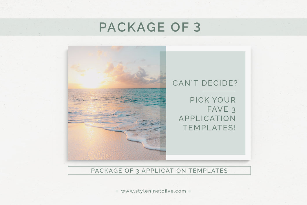 PACKAGE OF 3 - Application Packages
